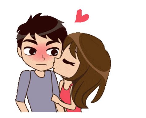 cheek kiss gif|Kiss on cheek cartoon